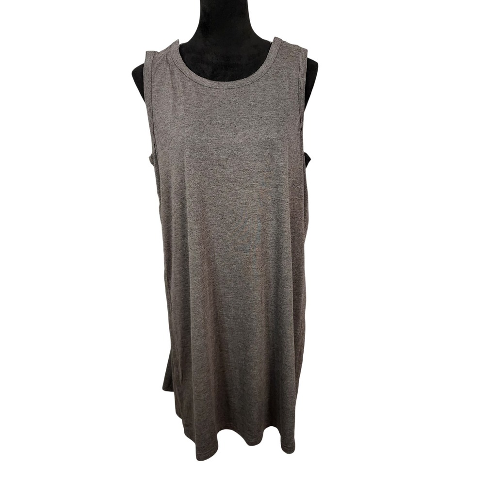 DEYEEK Size Medium Gray Post Surgery Adaptive Tear Away Snap Sides Tank Dress